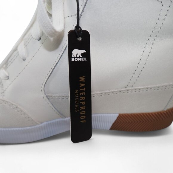 Sorel Out N About Hidden Wedge Leather Boots Women's 7 White / Gum NL4596-125 - Picture 12 of 12